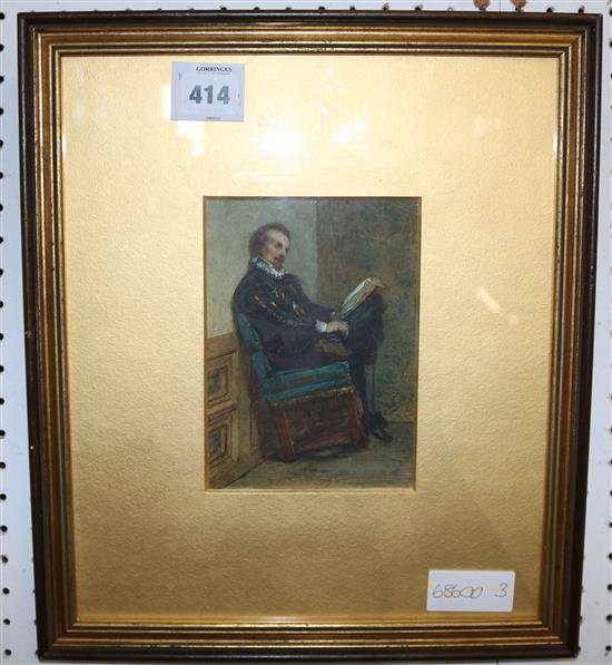 John Dawson Watson? Portrait of a writer, gouache(-)